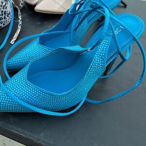 Blue Rhinestone Women's Shoes